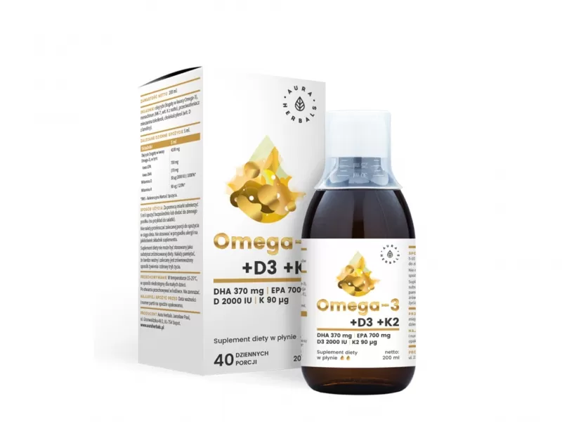 Omega-3 DHA 370mg 200ml Aura Herbals