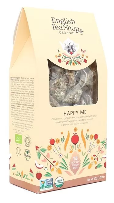Herbata liściasta Happy Me BIO English Tea Shop, 15 piramidek