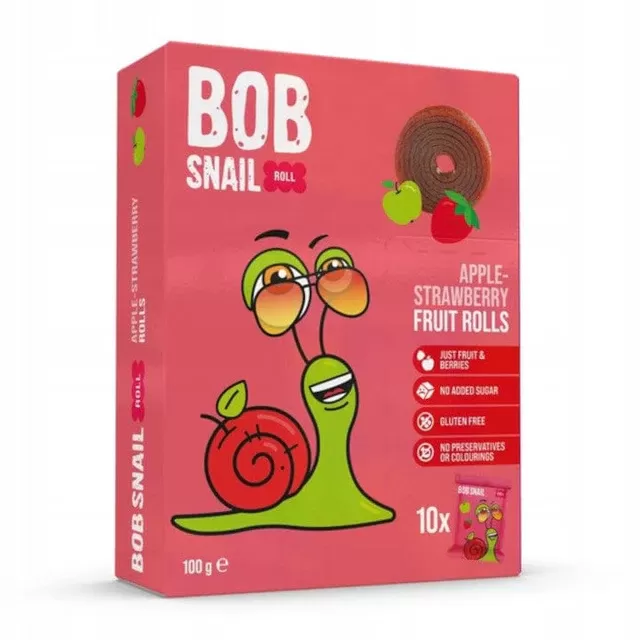 Przekąska &quot;Jabłko - truskawka&quot;  bez dodatku cukru Bob Snail,  100g