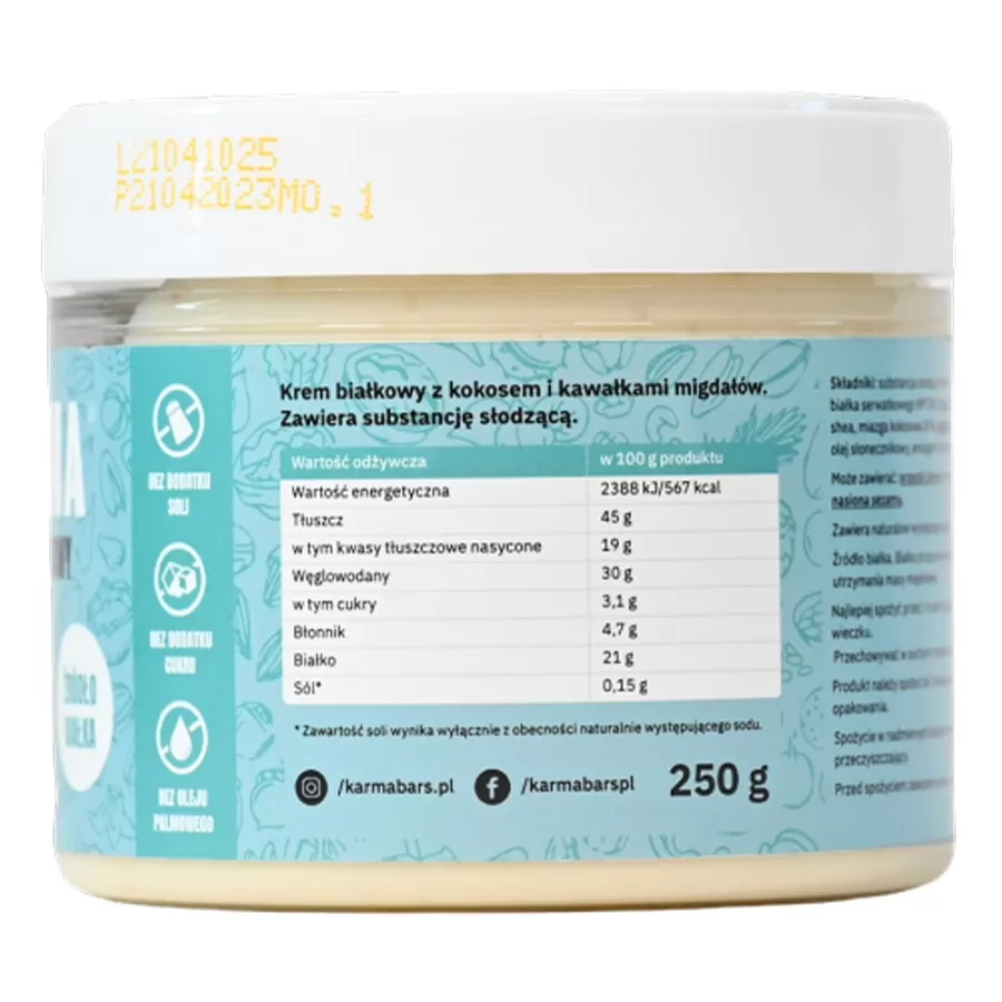 Krem Coconut Crunchy Protein Karma, 250g