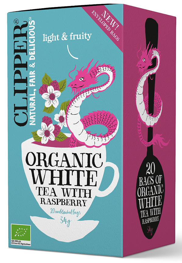 Herbata BiaŁa Z MalinĄ BIO (20 x 1,7 g) 34 g - Clipper