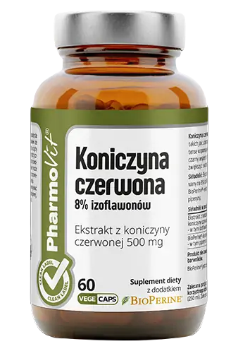 Koniczyna Czerwona Ekstrakt (500 mg) Bezglutenowy 60 KapsuŁek