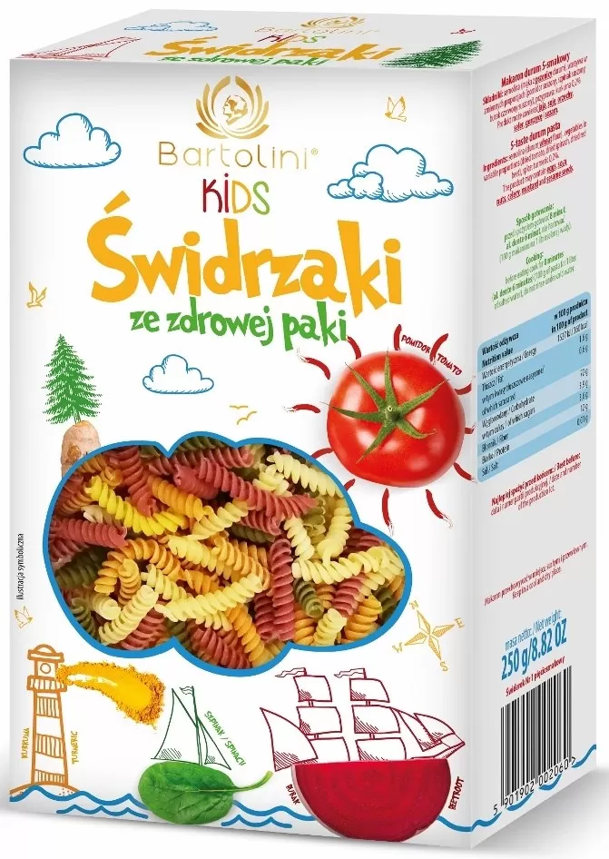 Makaron (semolinowy Z Suszonymi Warzywami) DLA Dzieci Świdrzaki 250 g