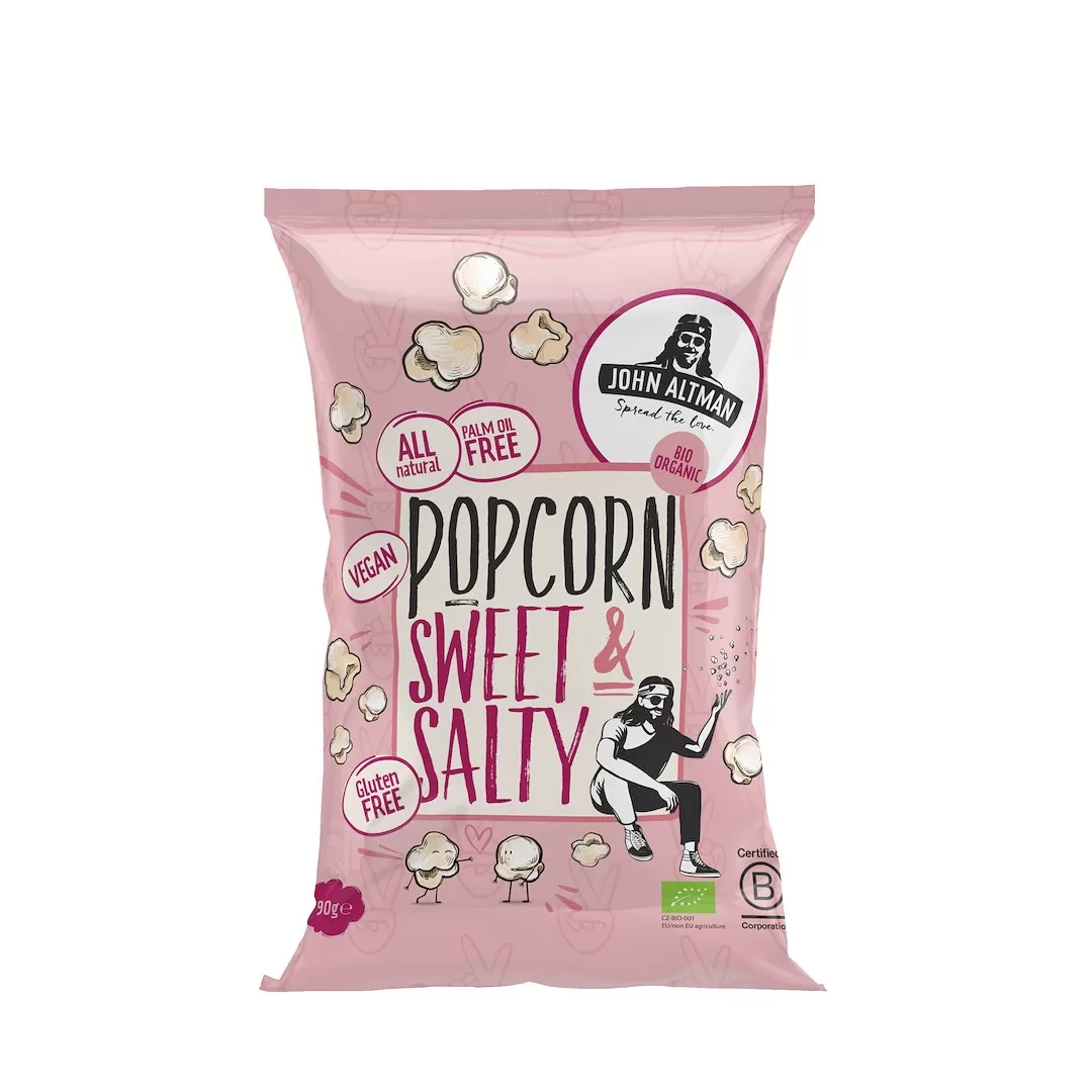 Popcorn O Smaku SŁodko - SŁonym Bezglutenowy BIO 90 g - John Altman