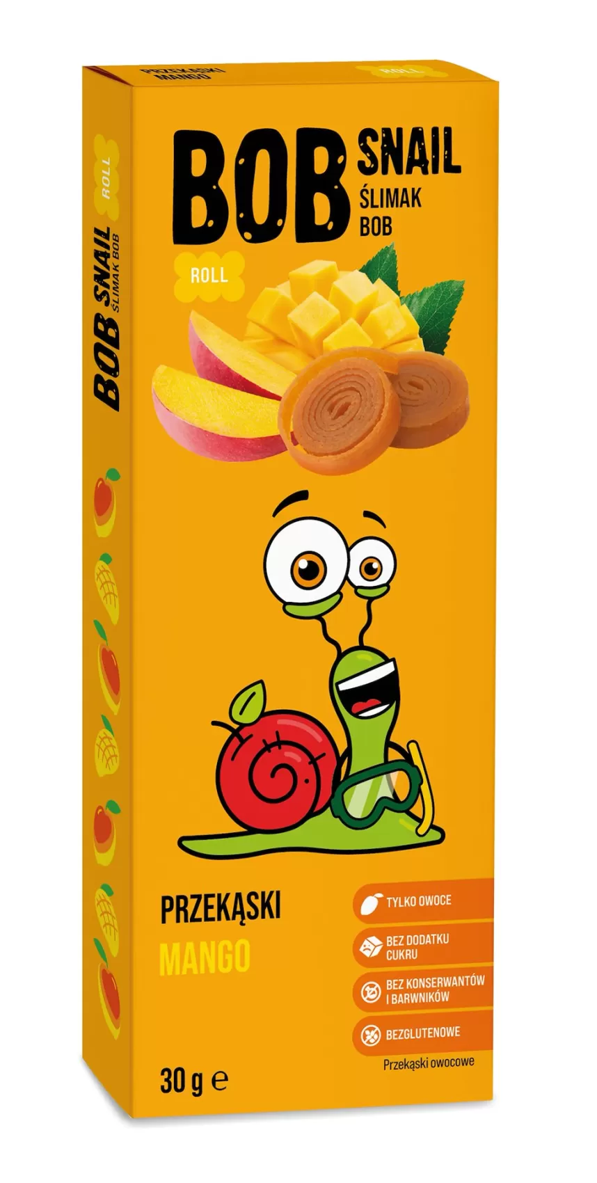 PrzekĄska Roll Mango BEZ Dodatku CukrÓw Bezglutenowa 30 g - BOB Snail