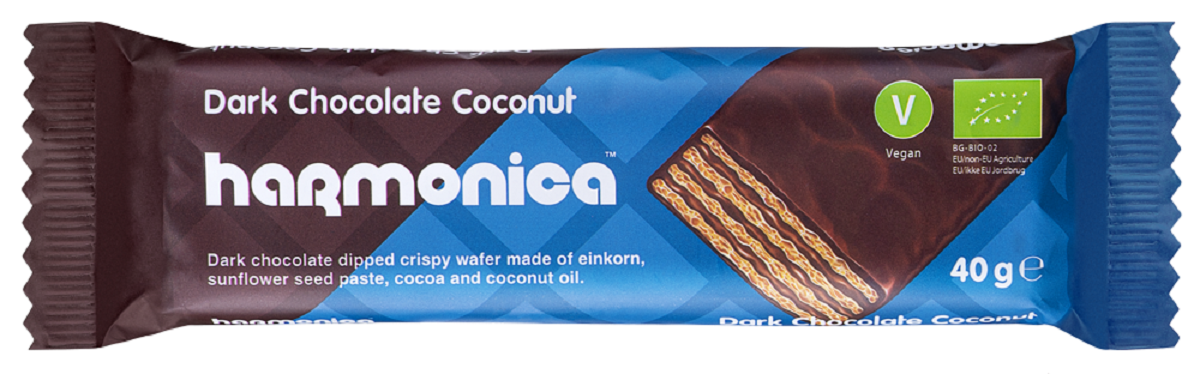 Wafelek BIO z Kremem Kokosowo-Kakaowym 40 g - Harmonica