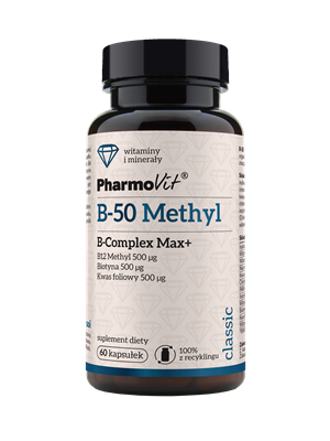 Witamina B-50 Methyl B-COMPLEX Max+ 60 Kapsułek Bezglutenowa