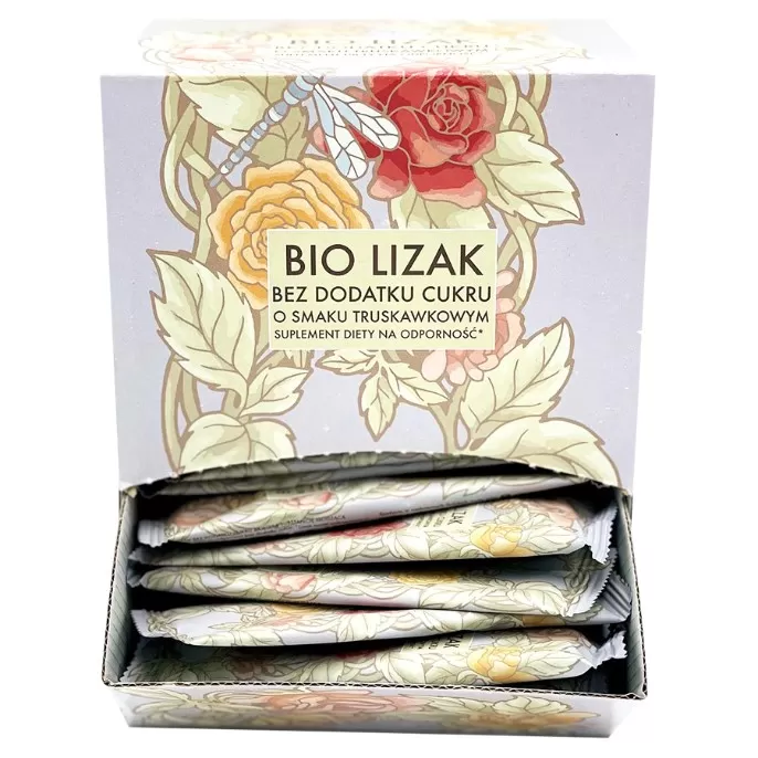 Bio Lizak o Smaku Truskawkowym bez Dodatku Cukru Lizuu BIO 6g