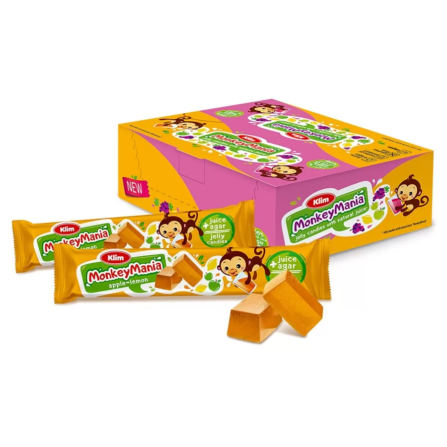 Galaretki Monkey Mania - jablko-cytryna Klim, 39g