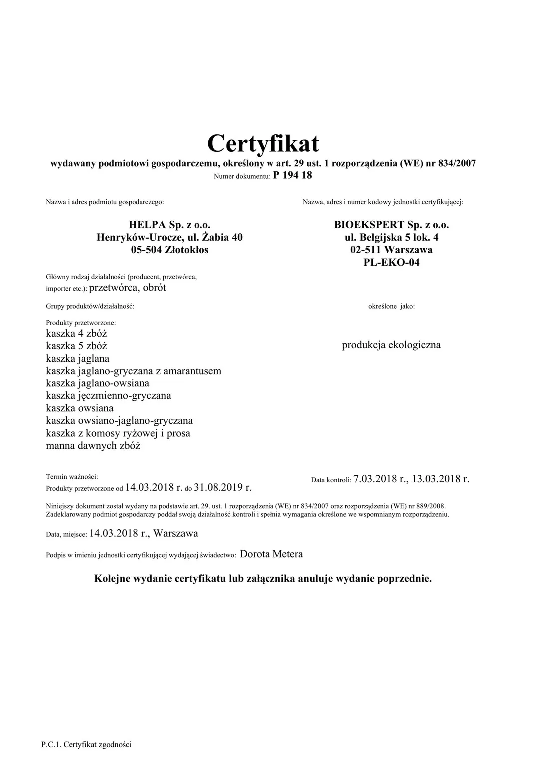 Kaszka Jaglano - Gryczana z Amarantusem Helpa Bio, 200g