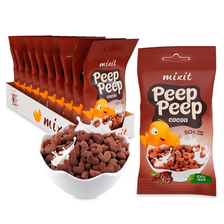 Płatki śniadaniowe Peep Peep - Kakaowe do Kieszeni Mixit, 25g