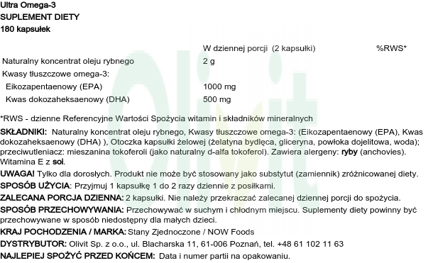 Ultra Omega-3 180szt